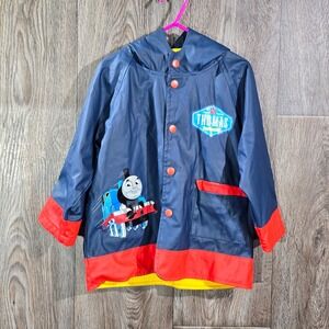 Kids Thomas the Train Blue Raincoat 3T Hooded Waterproof Jacket Outerwear